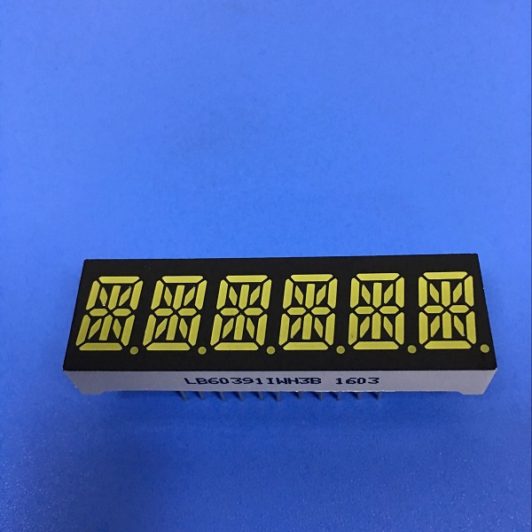 Ultra Bright White 0.39 inch 6 Digit 14 Segment Alphanumeric LED Display Common Anode for Instrument Panel 
