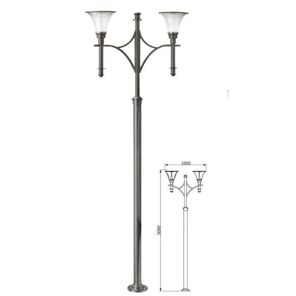 Led Solar Powered Garden Lights 10W Villa District Courtyard 3.0m Park Lawn