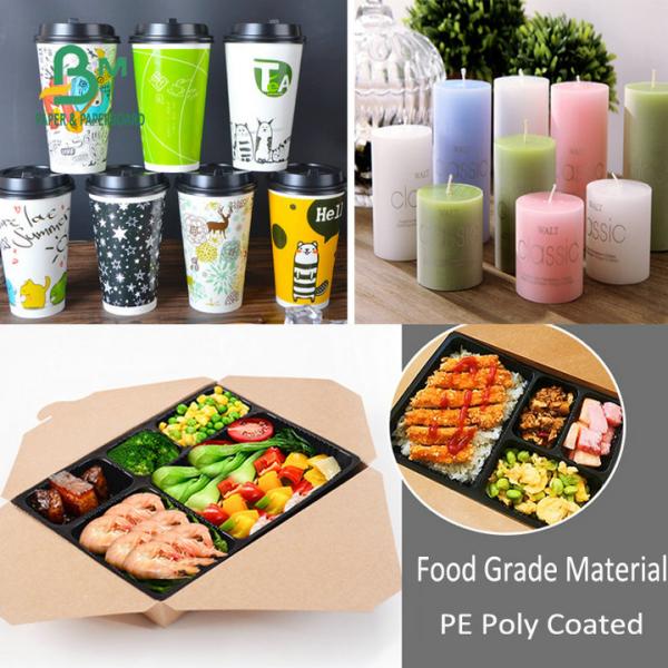 Solo papel de Kraft brillante echado a un lado del color de 40gsm 50gsm Brown + polivinílico de 10gr 15gr PE cubierto