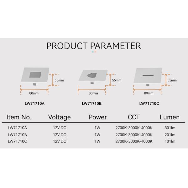 301lm Ocean LED Step Lights Plastic 3 CCT 1Watt Deck Stair Lights