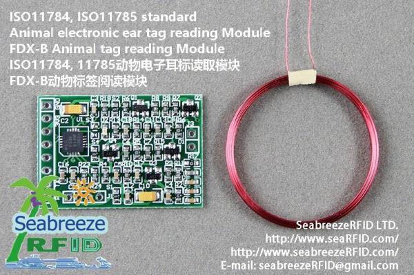 ISO11784, ISO11785 standard Animal electronic ear tag reading Module, FDX-B Animal tag reading Module