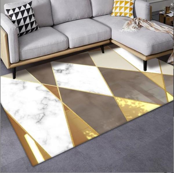 Tree Leaf And Geometric Pattern Living Room Floor Carpet Special Style