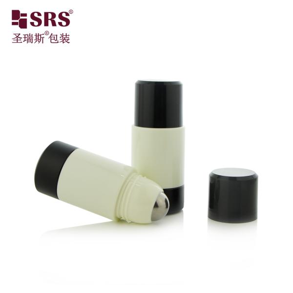 RPPE 50ml 75ml Replaceable Injection Customized Cream-Colored Plastic Mono PP PCR Roll On Bottle  For Deodorant Gel