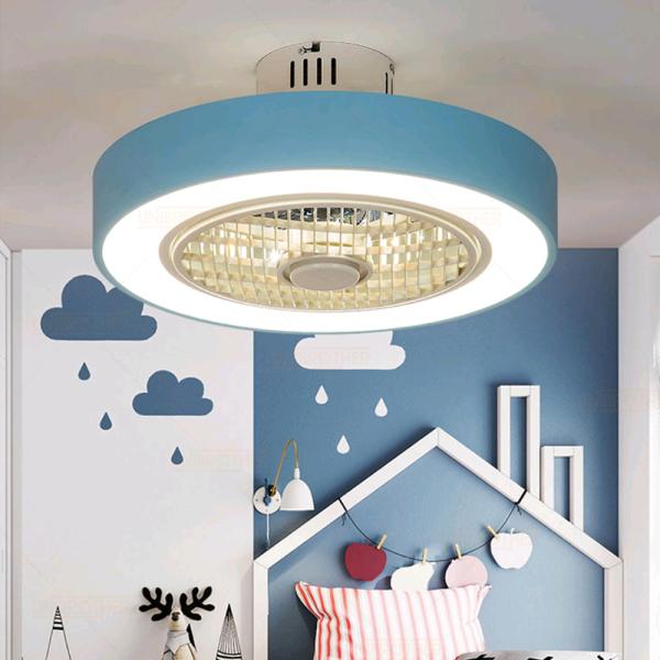 Macaron Fan ceiling with remote control dimming 19 inch  fan lamp for girl bedroom modern ceiling fan light(WH-VLL-14)