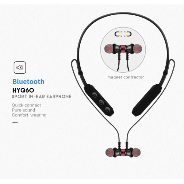 In Ear 100db Bluetooth Earphones Neckband With Magnetic Control