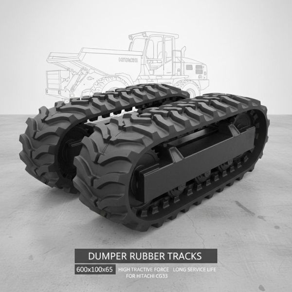 600x100x65 Size Dumper Rubber Tracks with High Tractive Force and Long Service Life for Hitachi CG35