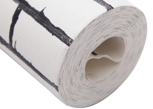 White Fake Brick Wall Covering / Removable PVC Vinyl Wallpaper Friction - Resistance