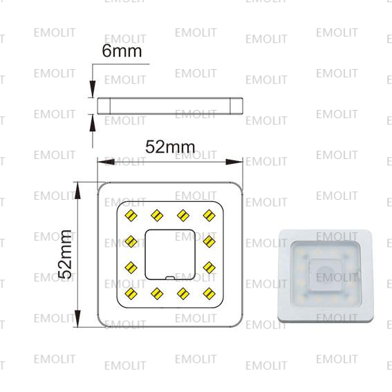 Flat Aluminium Square Housing CCT LED Furniture Cabinet Lamp CE Approval