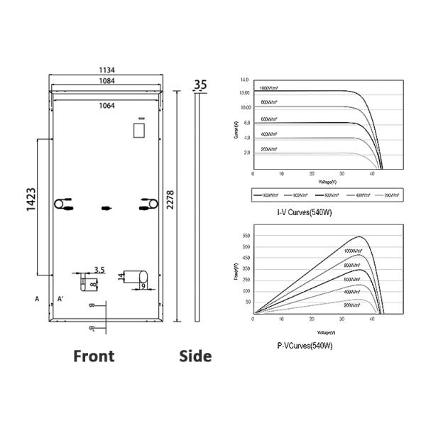 OEM 550w Crystalline Solar Panel  96 Cells  Solar Mono Crystalline Panels