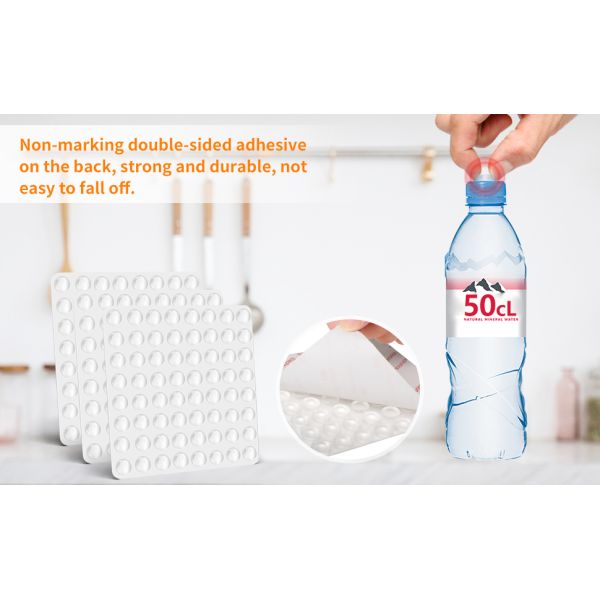 Super High Viscosity Self-Adhesive Clear Rubber Door Stoppers Square Pattern Cabinet & Drawer Bumpers