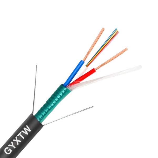 Waterproof Photoelectric Composite Fiber Optic Cable GYXTW 4 6 8 12 Core ISO Approved