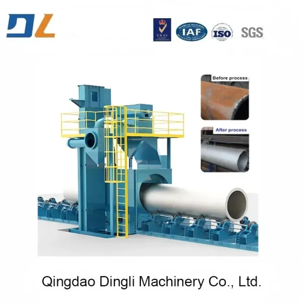 Roller Conveyor Steel Plate Shot Blasting Machine Pipe Inner/Outer Wall Shot Blaster