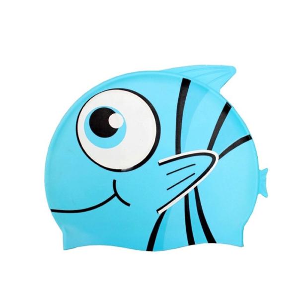 Silicone Material Waterproof Swim Cap , Harmless Childrens Swimming Hats