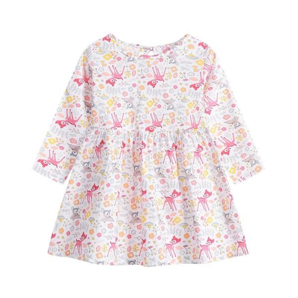 Spring Children's Clothing Girls Long Sleeve Dress Print Princess Dress