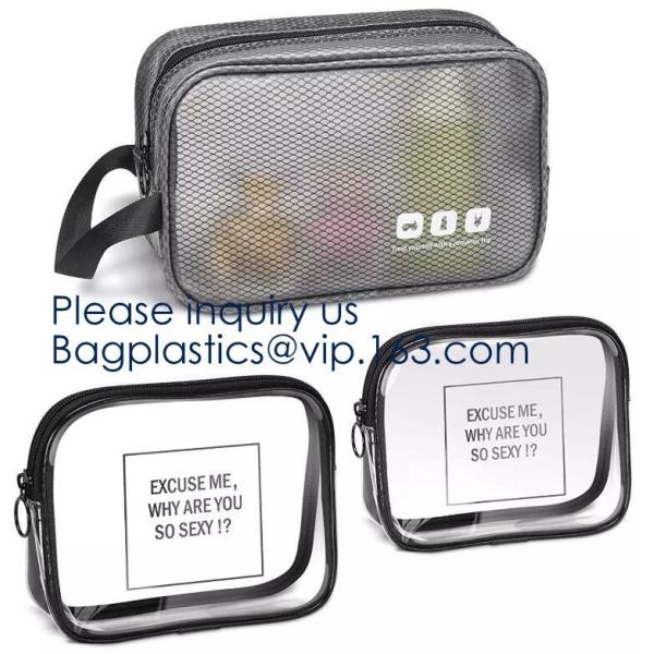 Small Clear PVC Waterproof Bag with Zipper Closure, Mini Portable Transparent Plastic Organizer Pouch for Cosmetic, Make