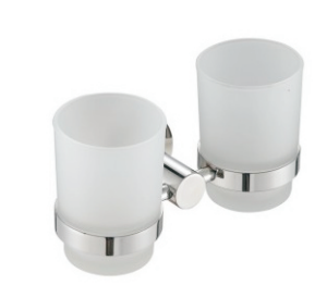 Double tumbler holder83704-Polish&Round & Stainless steel 304&&,glass for bathroom&kitchen,sanitary