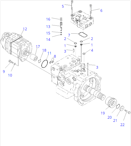 Belparts Excavator PC78US-8 PC78UU-8 PC70-8 Hydraulic Gear Pump 708-3T-04620 708-3T-04160 For Komatsu