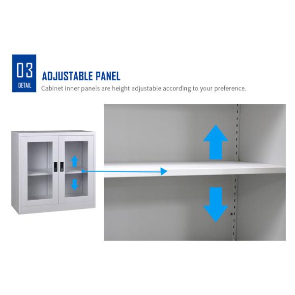Gabinete de fichero de acero de la puerta de cristal con el armario de la puerta de la diapositiva del metal de la cerradura
