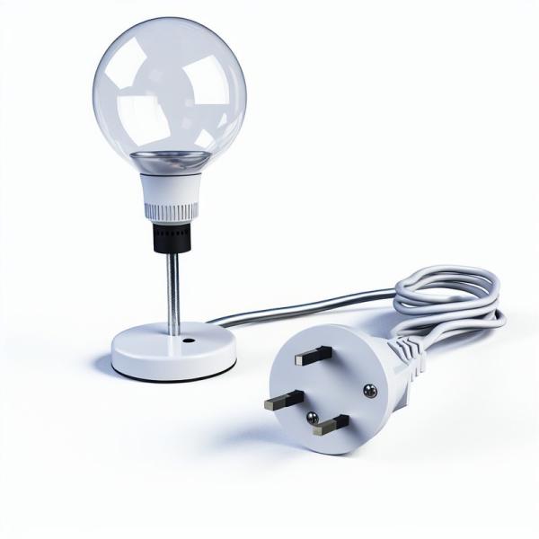 UK 3 Pin Plug to E27 Salt Lamp Holder Power Cord 6ft H03VVH2-F