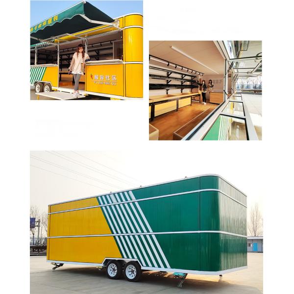 1-2 remorque mobile de cuisine de portes avec de grandes remorques portatives de nourriture de ventilation