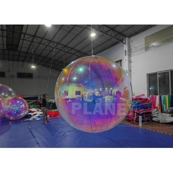 Shinny Floating PVC Iridescent Clear Sphere Mirror Balloon Holographic Rainbow Reflective Inflatable Mirror Ball