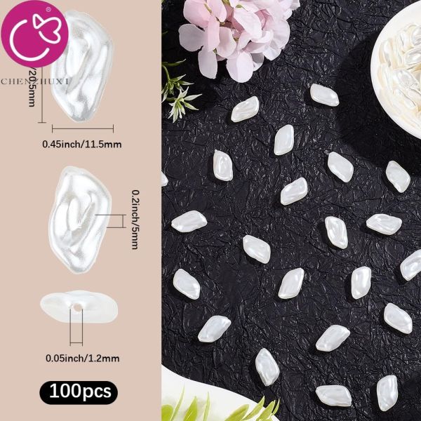 White Baroque Irregular Shaped Pearl Shaped Loose Beads Diy Jewelry Accessories With Holes
