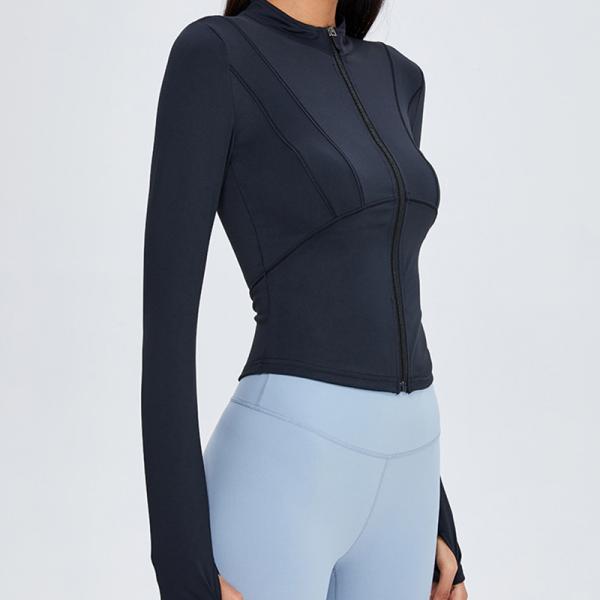 Фабрика OEM-изготовитель Custom Logo Running Jacket Women's Tight Long Sleeve Yoga Top