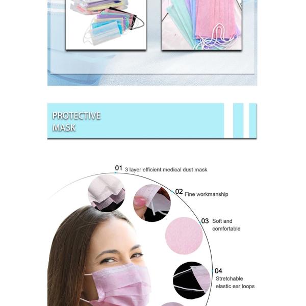 Ce Fda Certification Disposable Medical Mask , 3 Ply Disposable Face Mask