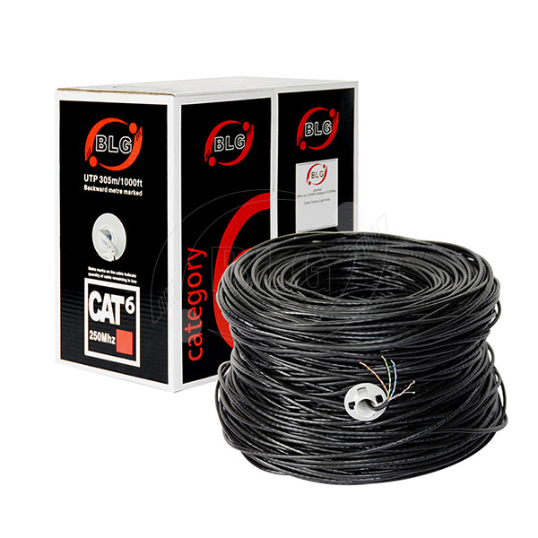 Copper Black Cat5e Lan Cable , 1000 Feet FTP Ethernet Cable Al - Foil Shielded