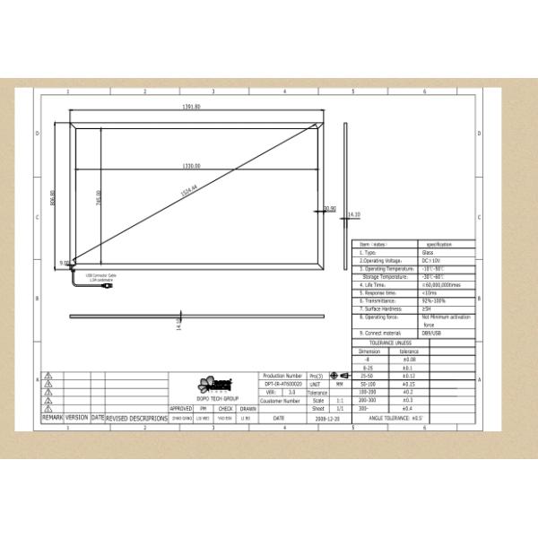 60 Inch Multipoint Infrared Touch Panel