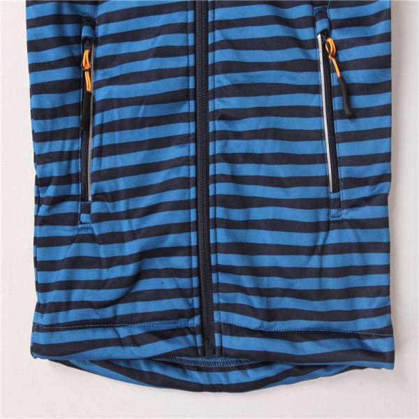 Stockpapa blue Striped Children's Winter Clothes Softshell Hooded Jacket