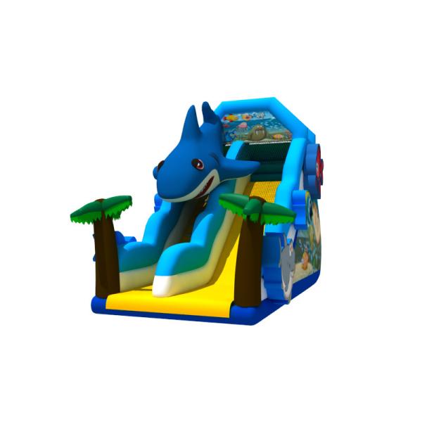Надувная горка с акулой на тему океана, надувная скалолазание и горка для детей