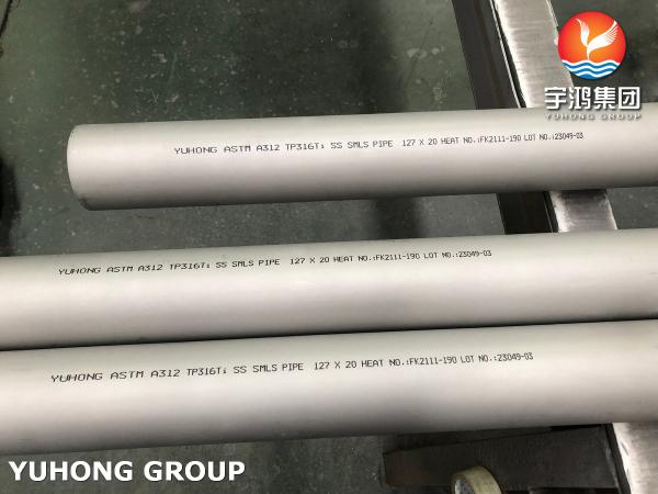 ASTM A312 316Ti Tubo de aço inoxidável de parede espessa Forte resistência à corrosão