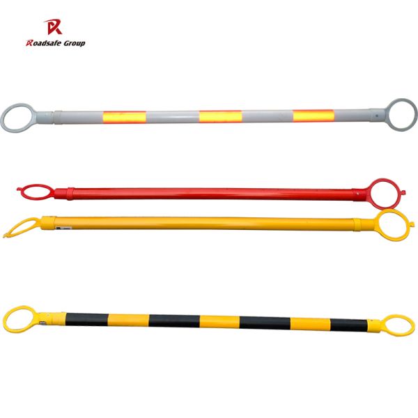 2.2meters Traffic Cone Tail Pole Connector PVC Collapsible Retractable Traffic Cone Bar White Reflector Delineator Post
