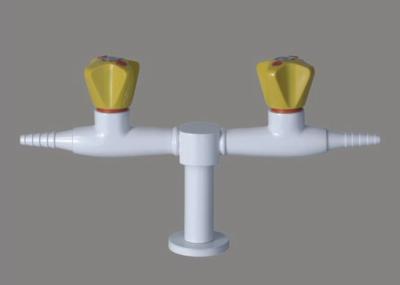 Solid Brass Stainless Steel Lab Furniture , 3 Way Outlet Water Tap Faucet