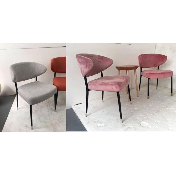 Elegant iron metal armless fabric dining chair for Home Restaurant Hotel