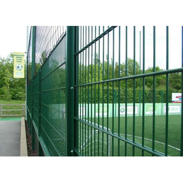 Galvanized / PVC Coated Steel Wire Fencing , Double Wire Mesh Fence For Garden