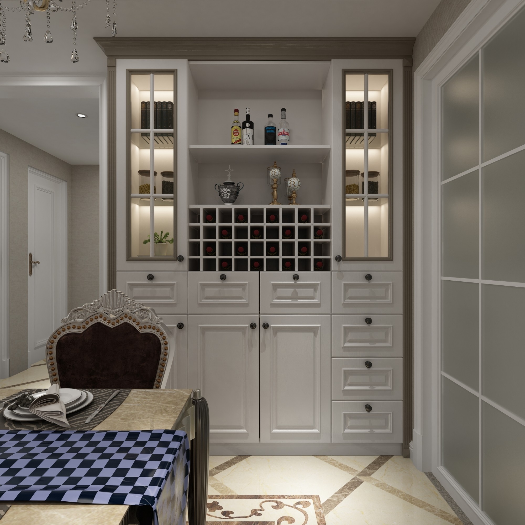 Custom Luxury Living Room Furniture Wooden Wine Bar with Modern Furniture Style
