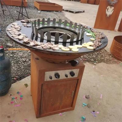 Poço da queimadura da grade de Rusty Corten Steel Gas Barbecue do ar livre de Multifonctional