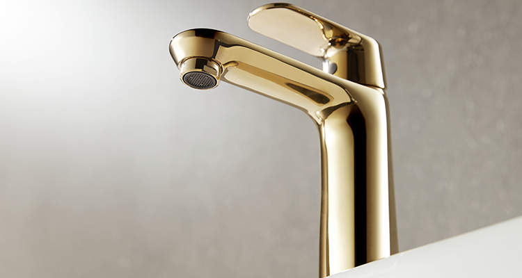ARROW Modern Gold Basin Mixer Faucet Wall-Mounted Single Handle with Imported Swiss Aerator