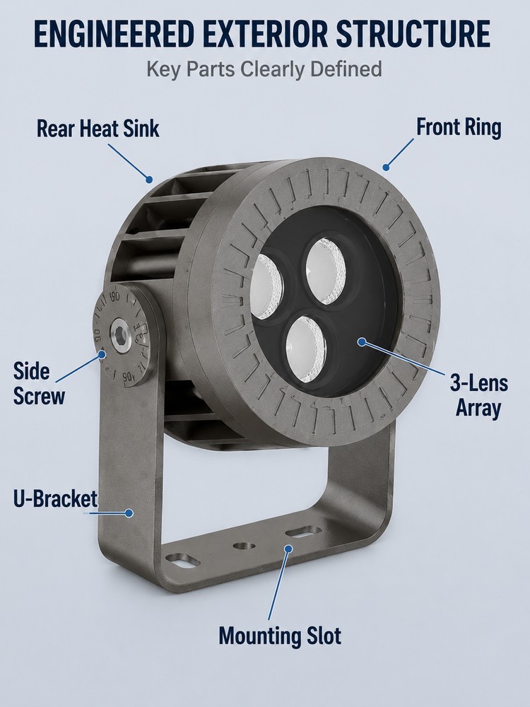 Aluminum Housing Outdoor LED Floodlight Outside Led Security Lights For Parking Lot