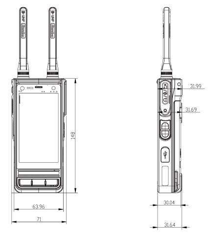 Handheld радио 4G DMR IP68 AES WIFI Bluetooth GPS Beidou СЕТКИ IP