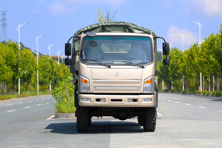 170‑HP Flat Cab 6x6 Off‑Road Cargo Truck With Tarpaulin Cover