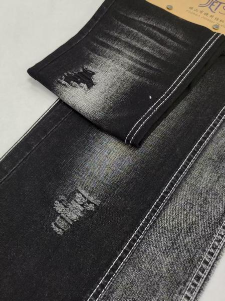 75% Cotton 25% Polyester Twill Denim Fabric 9.4oz for Jeans BLACK/BLACK JSD3239A