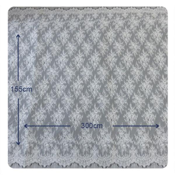 150CM Wedding Dress Floral Lace Fabric Chantilly OEM Textile Floral Fabric