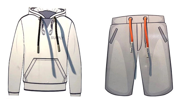 Шнур Drawstring полиэстера 4.5mm моды толстый с подсказками силикона