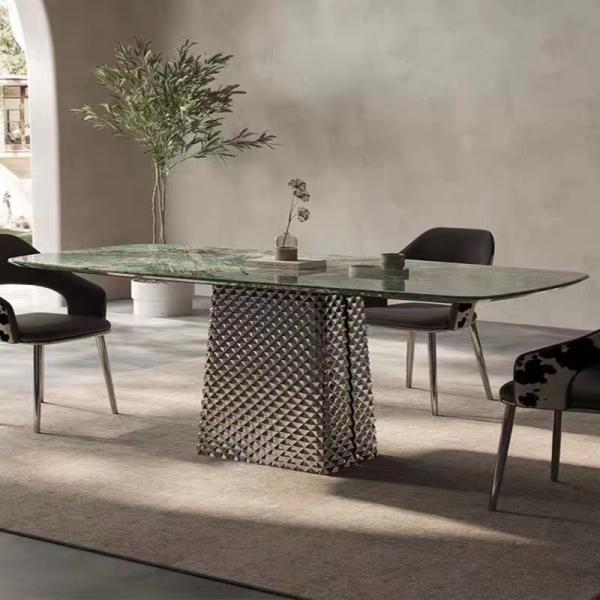 Voguish  Ceramic Marble Top Dining Table 10 Seat  Width Elegant