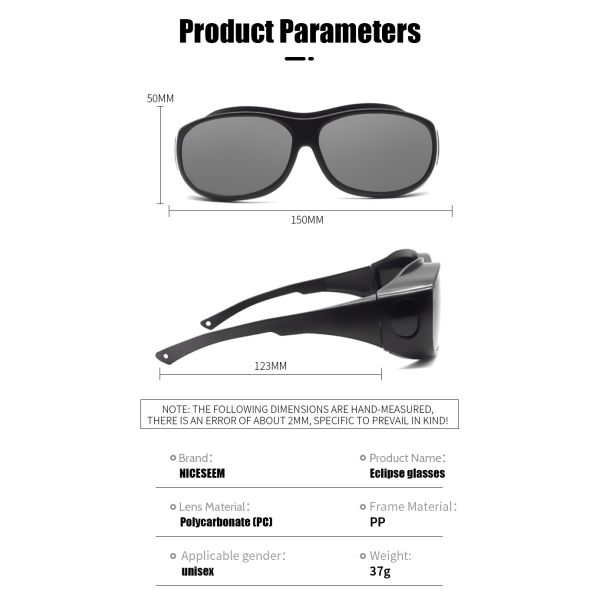 2024 High Quality Plastic Safe Solar Observation Solar Eclipse Glasses Certified Safe Shades for Direct Sun Viewing
