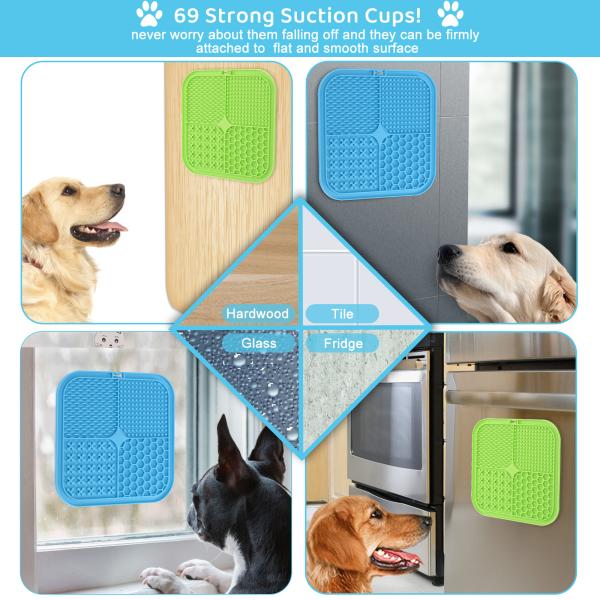 Silicone Pet Lick Mat With Suction Cups Perfect for Slow Feeder Dog Bowls and Bathing