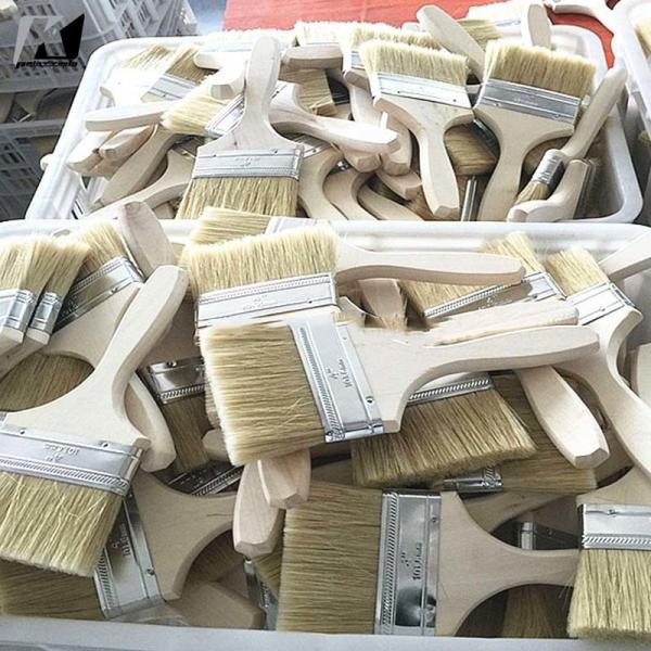 Flat Chip Natural Bristle Paint Brush 4in Multicolor Wool Hair Brush